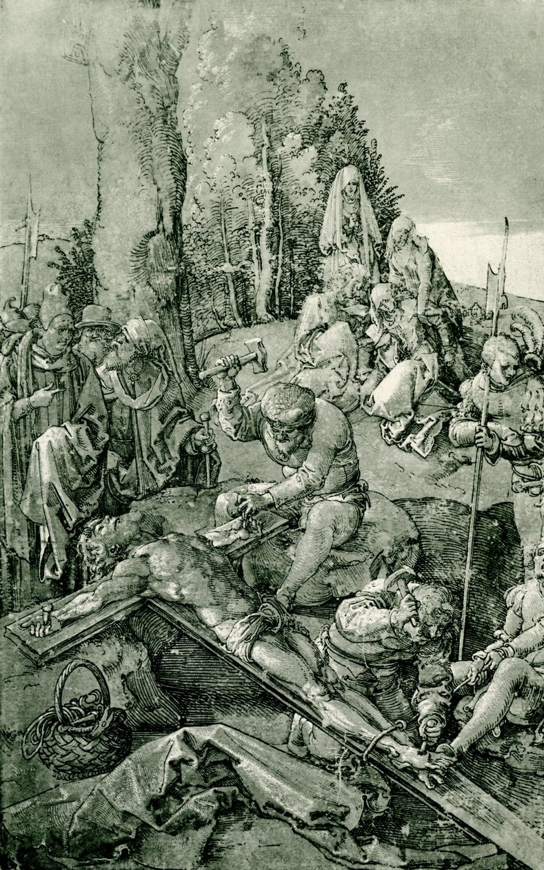 Kristus er naglet til korset av Albrecht Dürer
