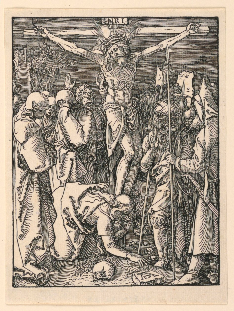 Kristus på korset (Korsfestelsen), fra The Little Passion-serien av Albrecht Dürer