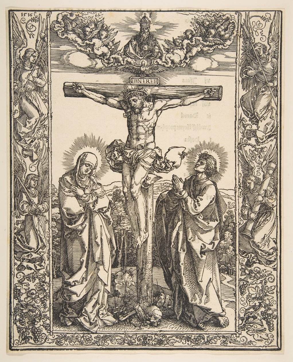 Kristus på korset mellom jomfruen og den hellige Johannes, 1516. av Albrecht Dürer