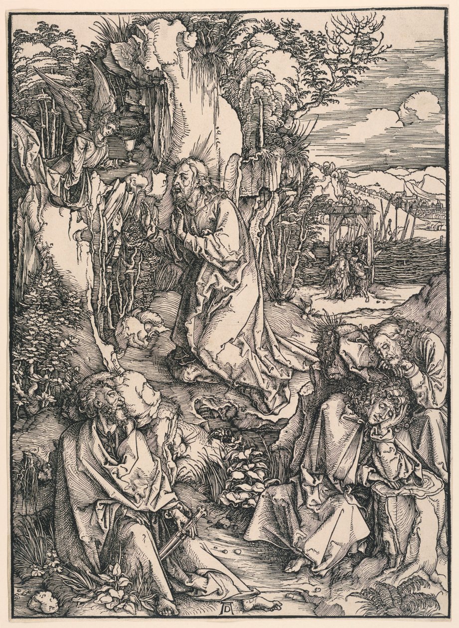 Kristus på Oljeberget (smerte i hagen), fra den store lidenskapen av Albrecht Dürer