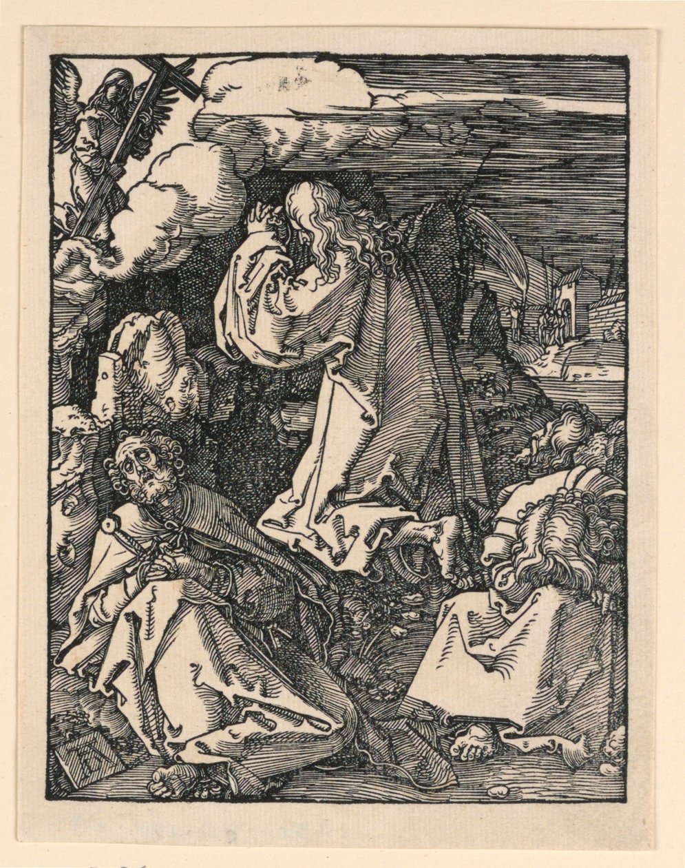 Kristus på Oljeberget (Agony in the Garden), fra The Little Passion-serien av Albrecht Dürer