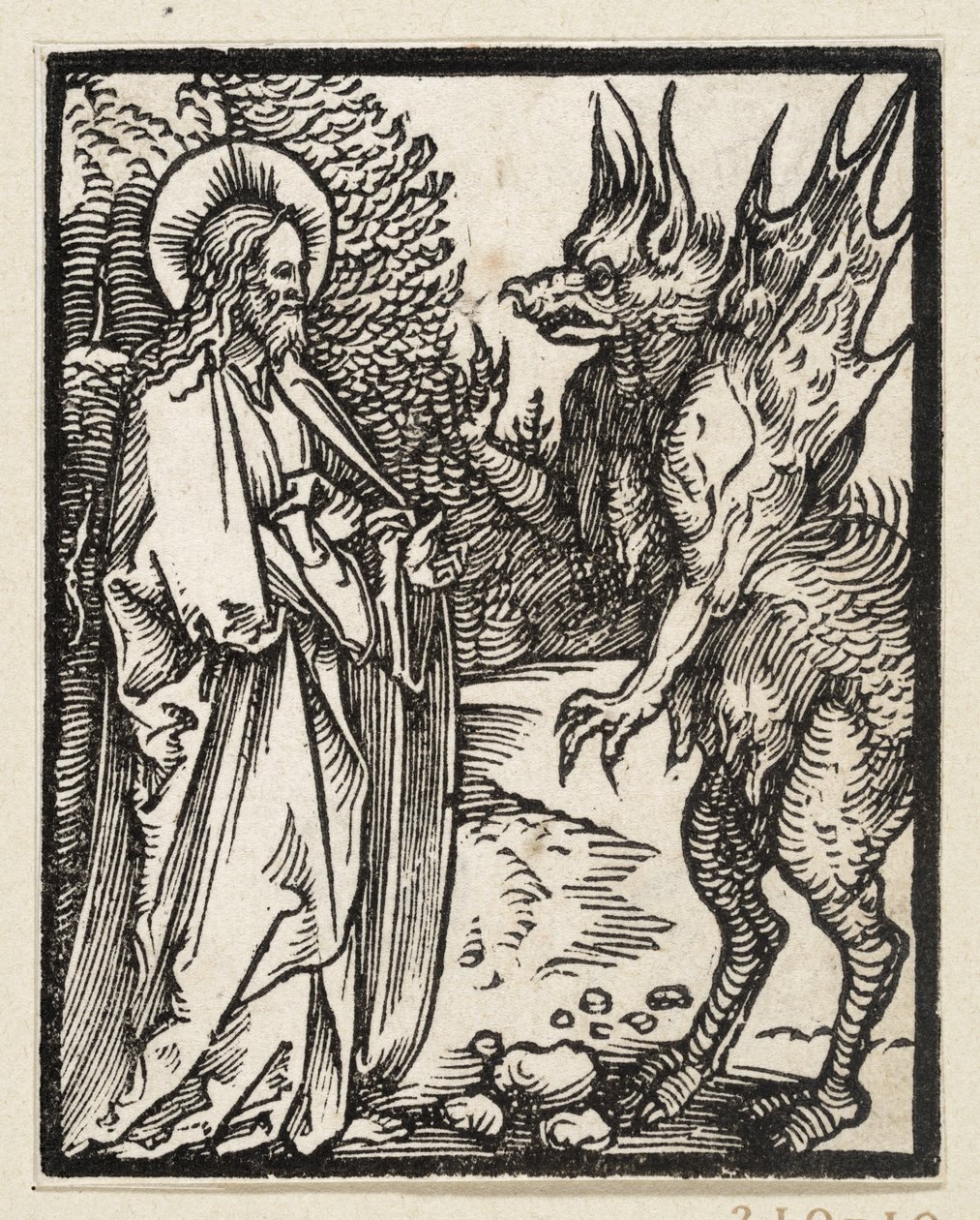 Kristi fristelse (43 religiøse temaer) av Albrecht Dürer