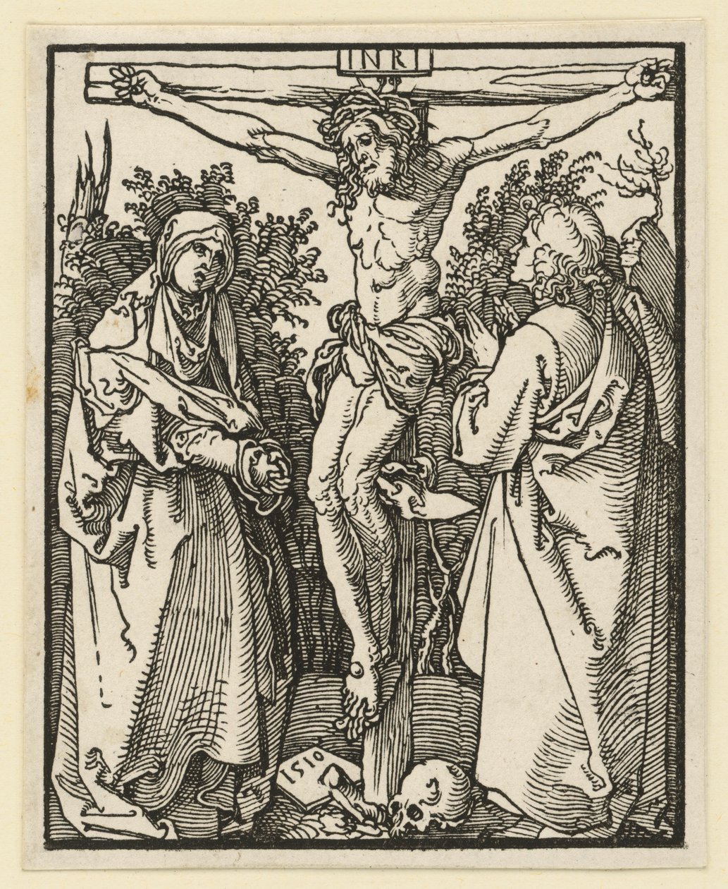 Kristus på korset med Maria og Johannes av Albrecht Dürer