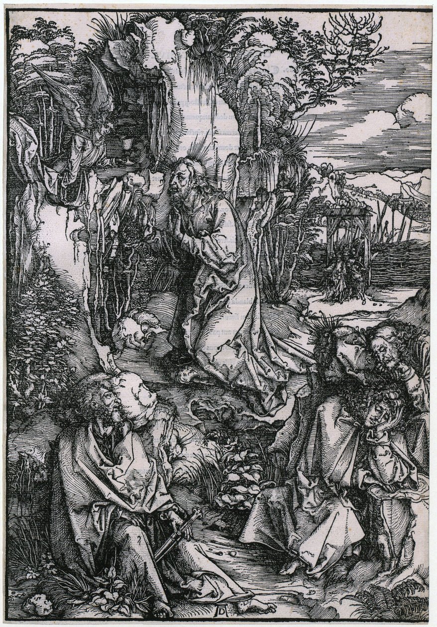 Kristus på Oljeberget, blad 3 i serien «Den store pasjonen» av Albrecht Dürer