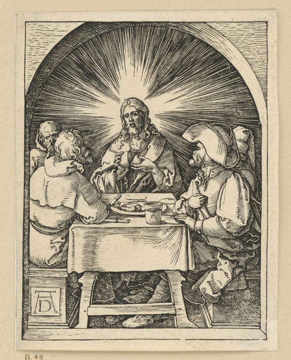 Kristus i Emmaus (Den lille pasjonen) av Albrecht Dürer