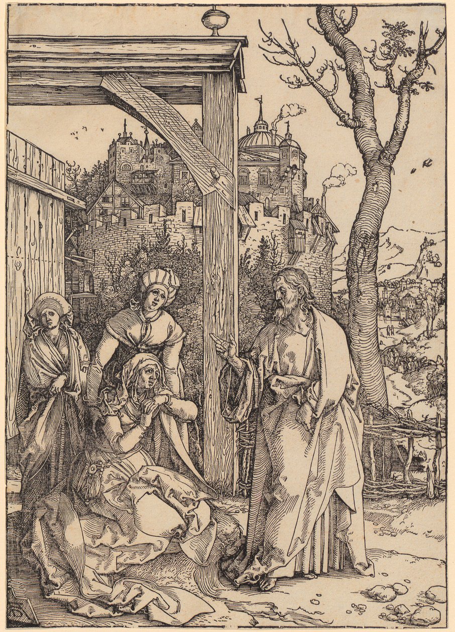 Kristus tar farvel med sin mor, blad 17 i serien «Marias liv» av Albrecht Dürer