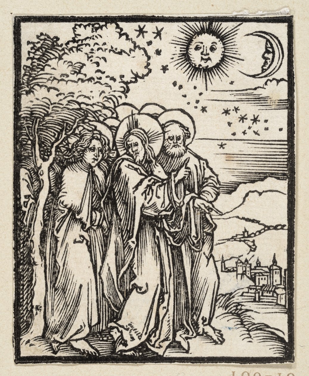Kristus viser sine disipler himmelens tegn (fra: Postilla, 43 tresnitt) av Albrecht Dürer
