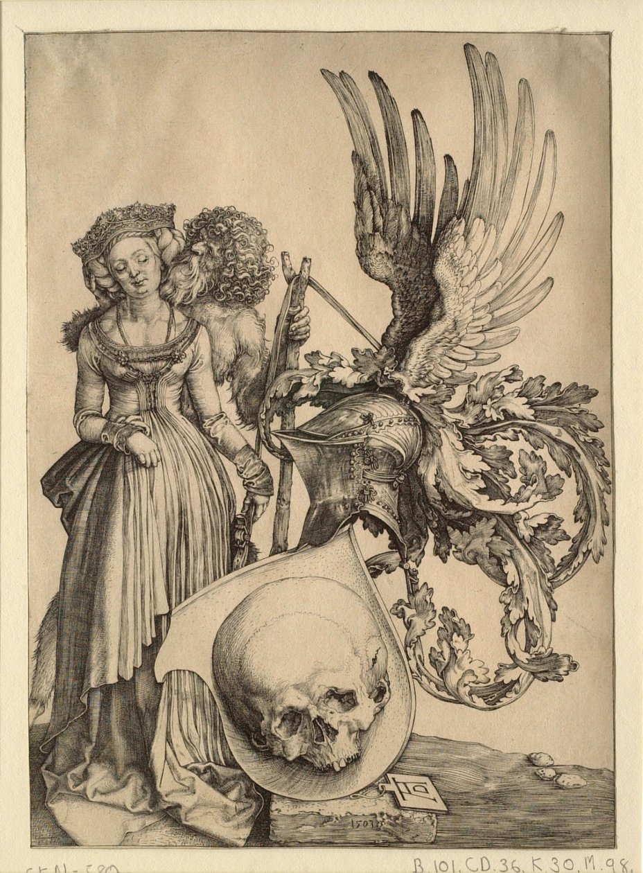 Våpenskjold med en hodeskalle av Albrecht Dürer