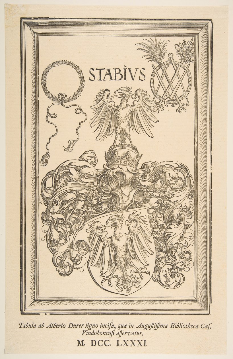 Våpenskjold av Johan Stabius, utgave av 1781.n.d. av Albrecht Dürer