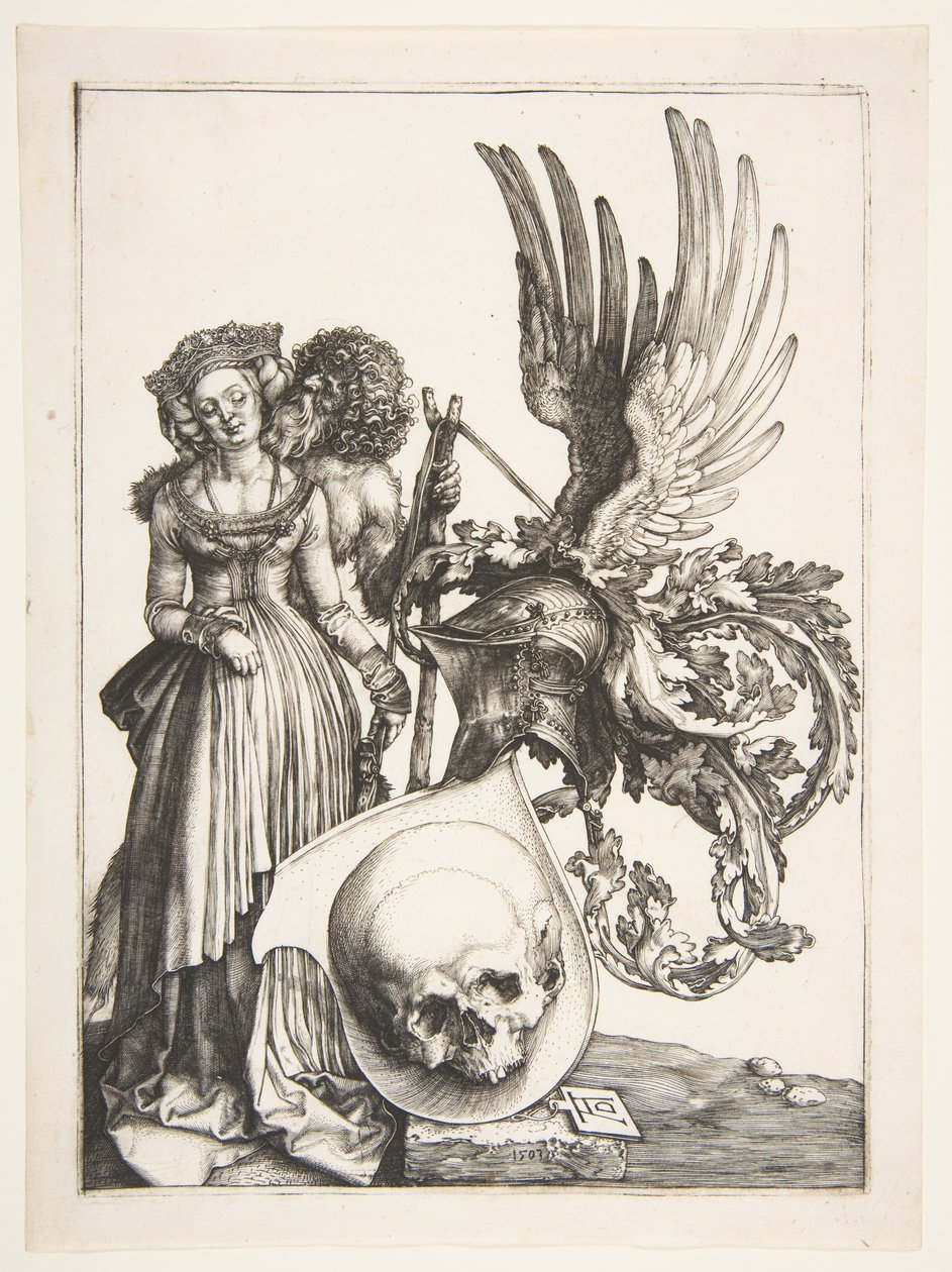 Våpenskjold med en hodeskalle av Albrecht Dürer