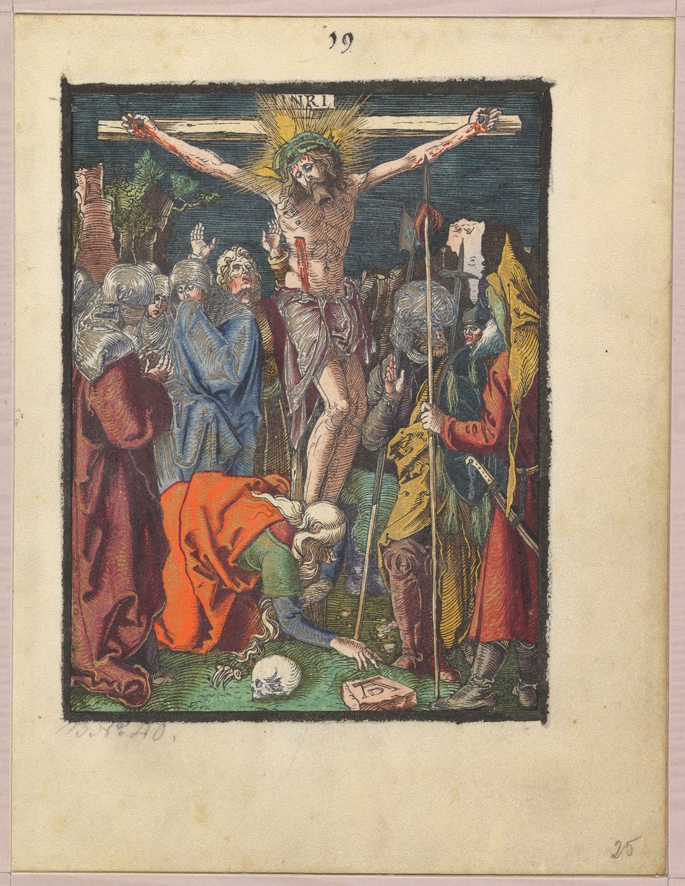 Kreuzigung, aus "Die kleine Holzschnittpassion" av Albrecht Dürer