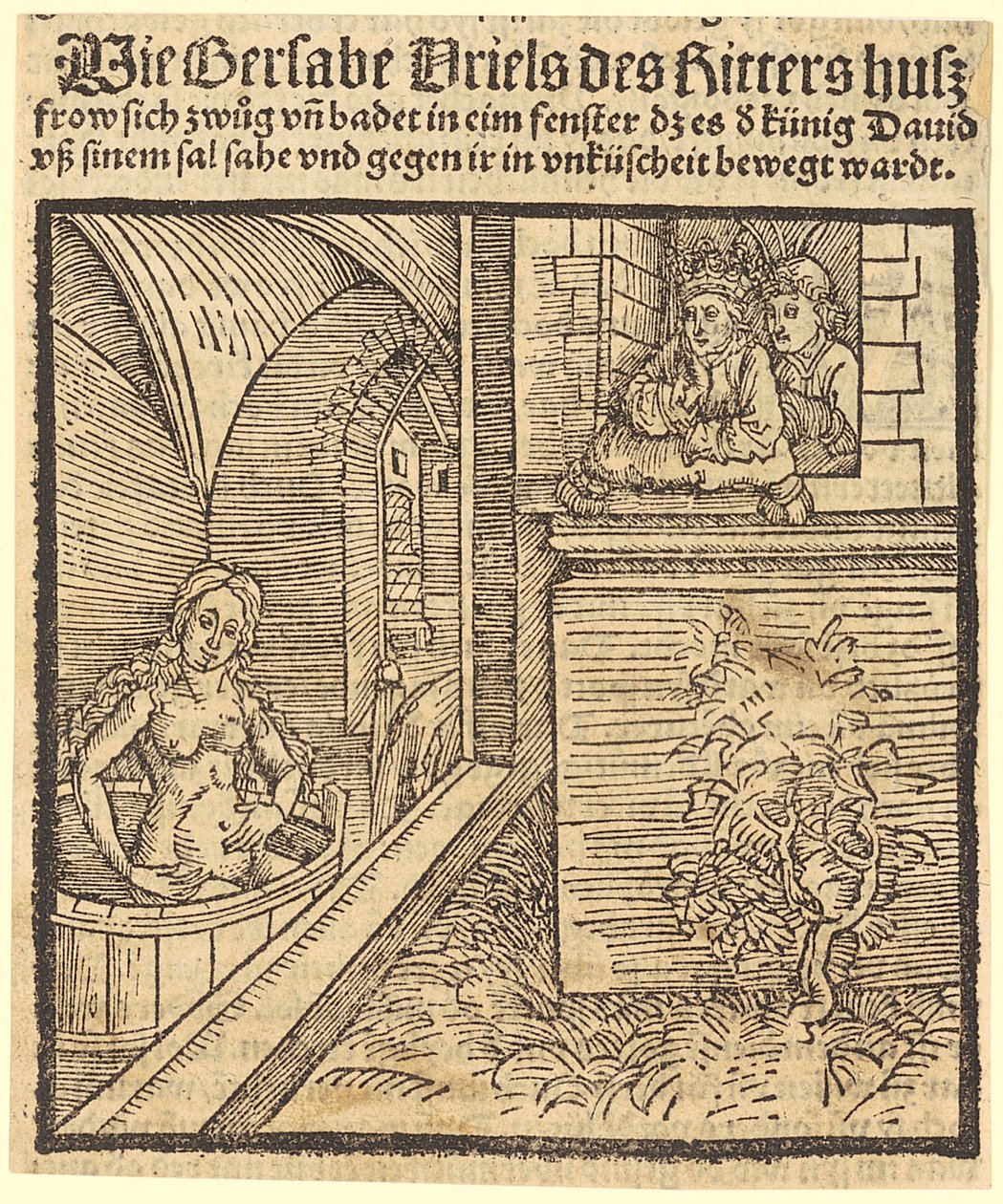 David ser Batseba bade seg av Albrecht Dürer
