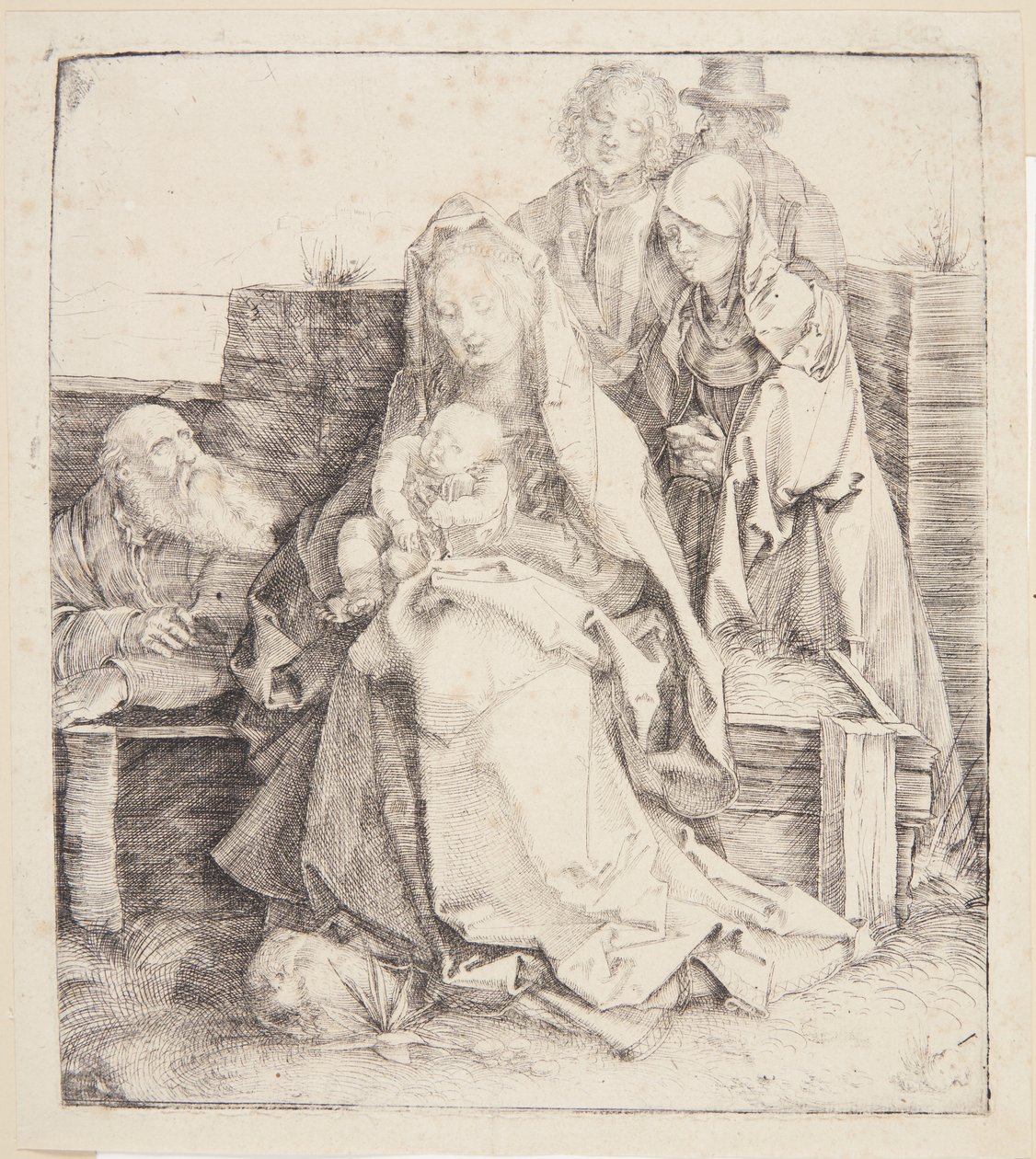 Den hellige familie, seks personer av Albrecht Dürer