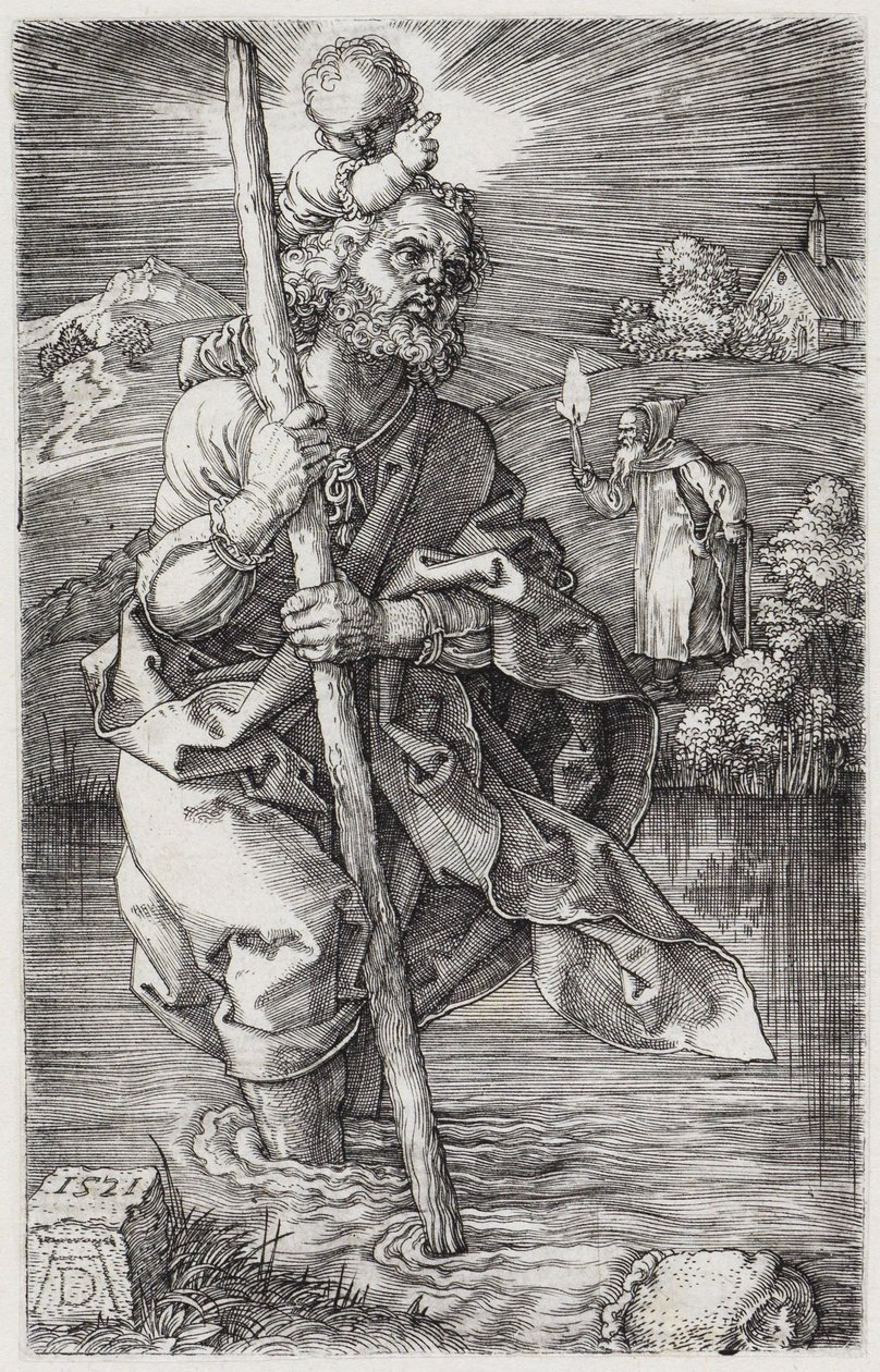 Den hellige Kristoffer, som ser mot høyre av Albrecht Dürer