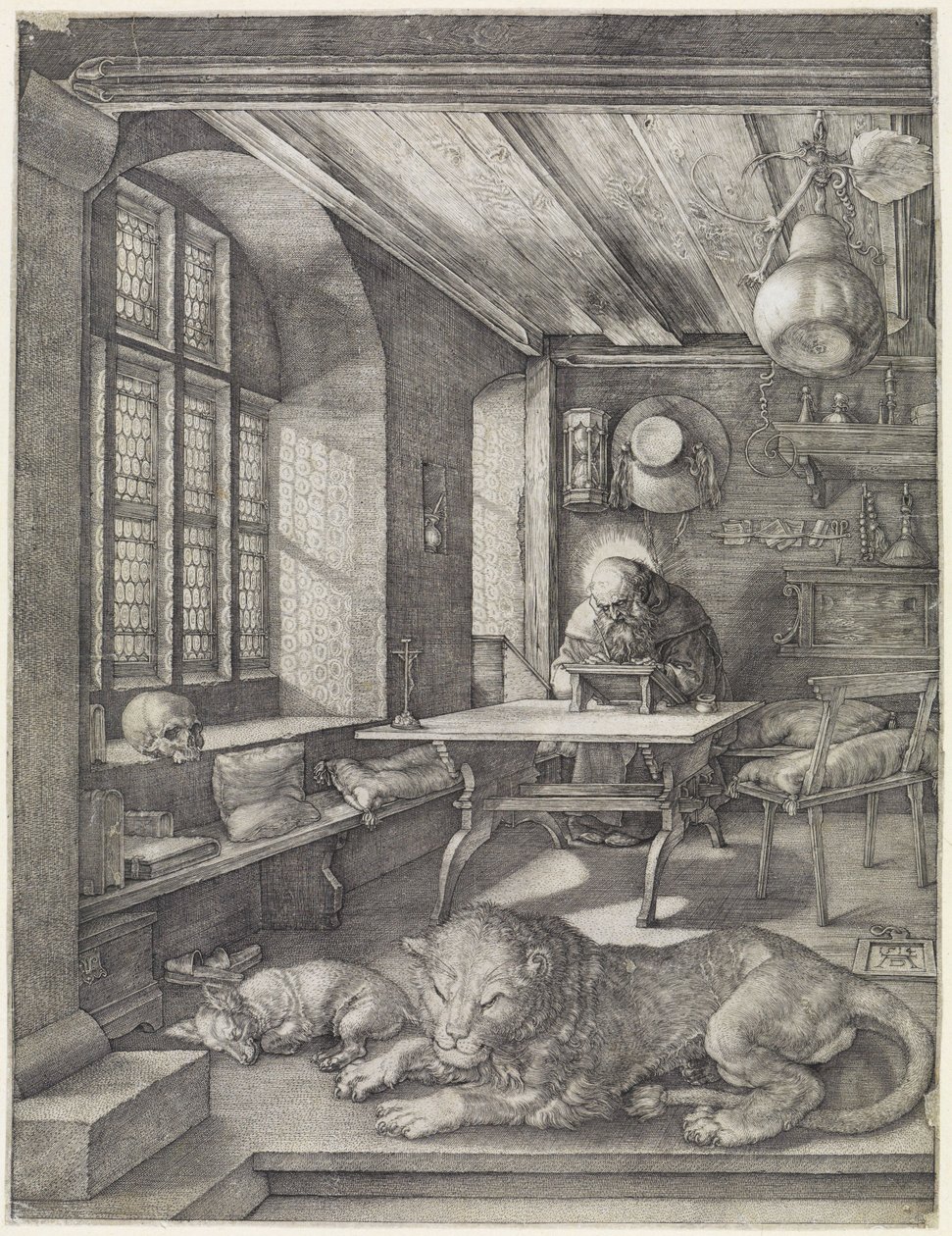 Den hellige Hieronymus i vitrinen av Albrecht Dürer
