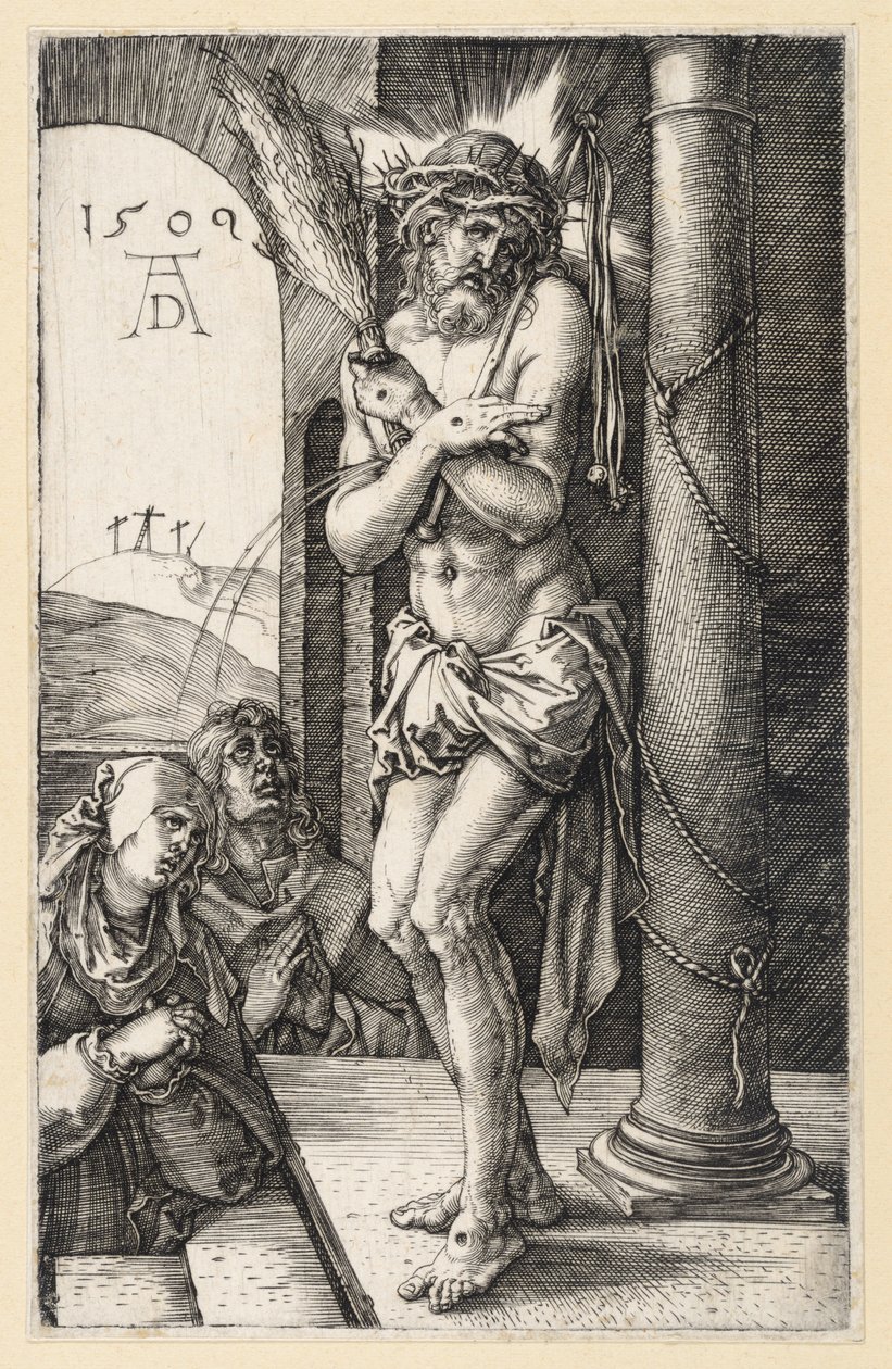 Smertensmannen ved piskesøylen (Kobberstikkpasjonen) av Albrecht Dürer