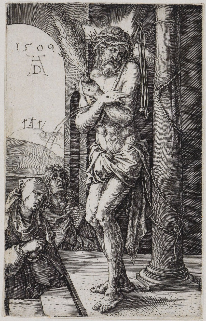 Smertensmannen foran Maria og Johannes av Albrecht Dürer