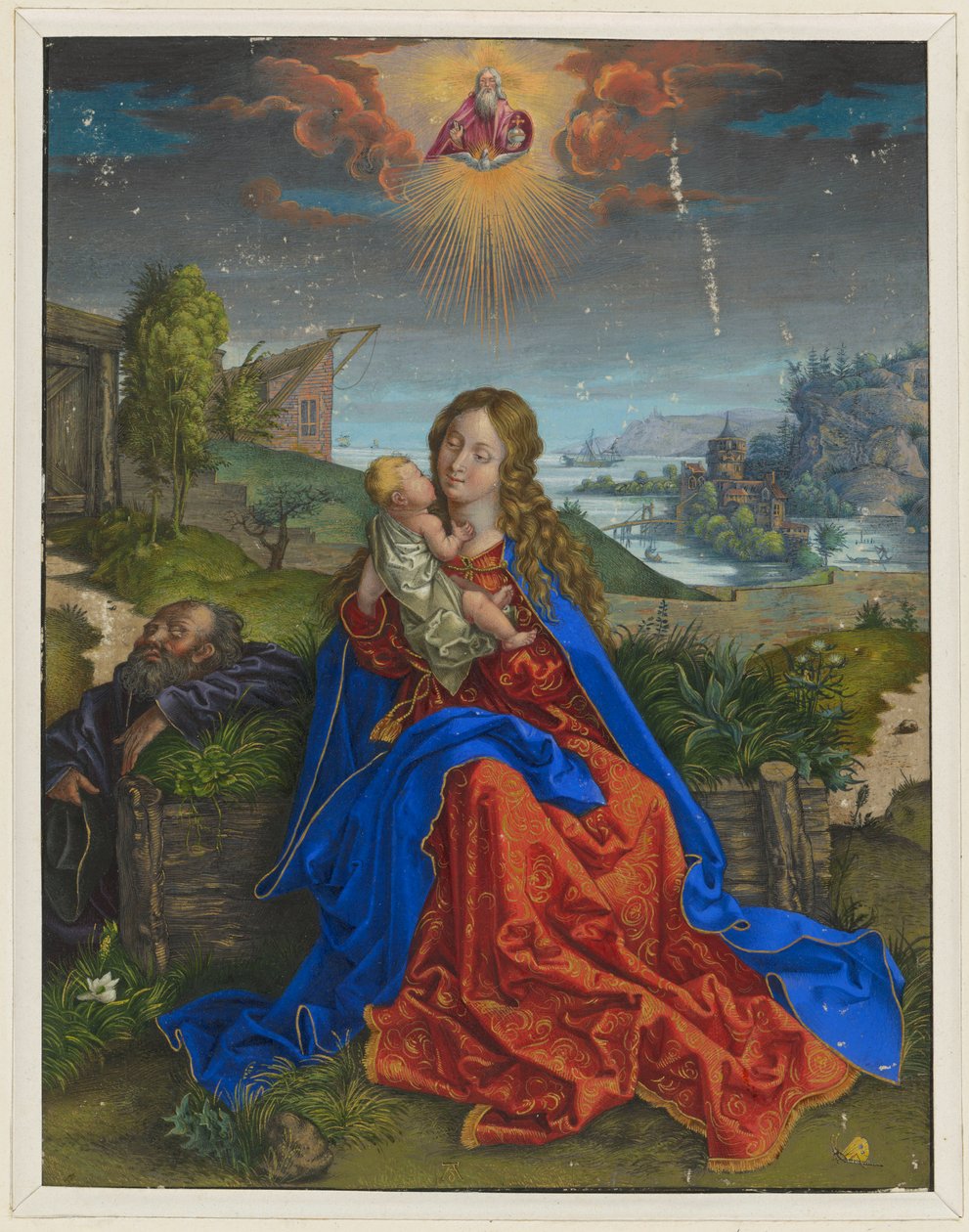Den hellige familien med sommerfuglen av Albrecht Dürer