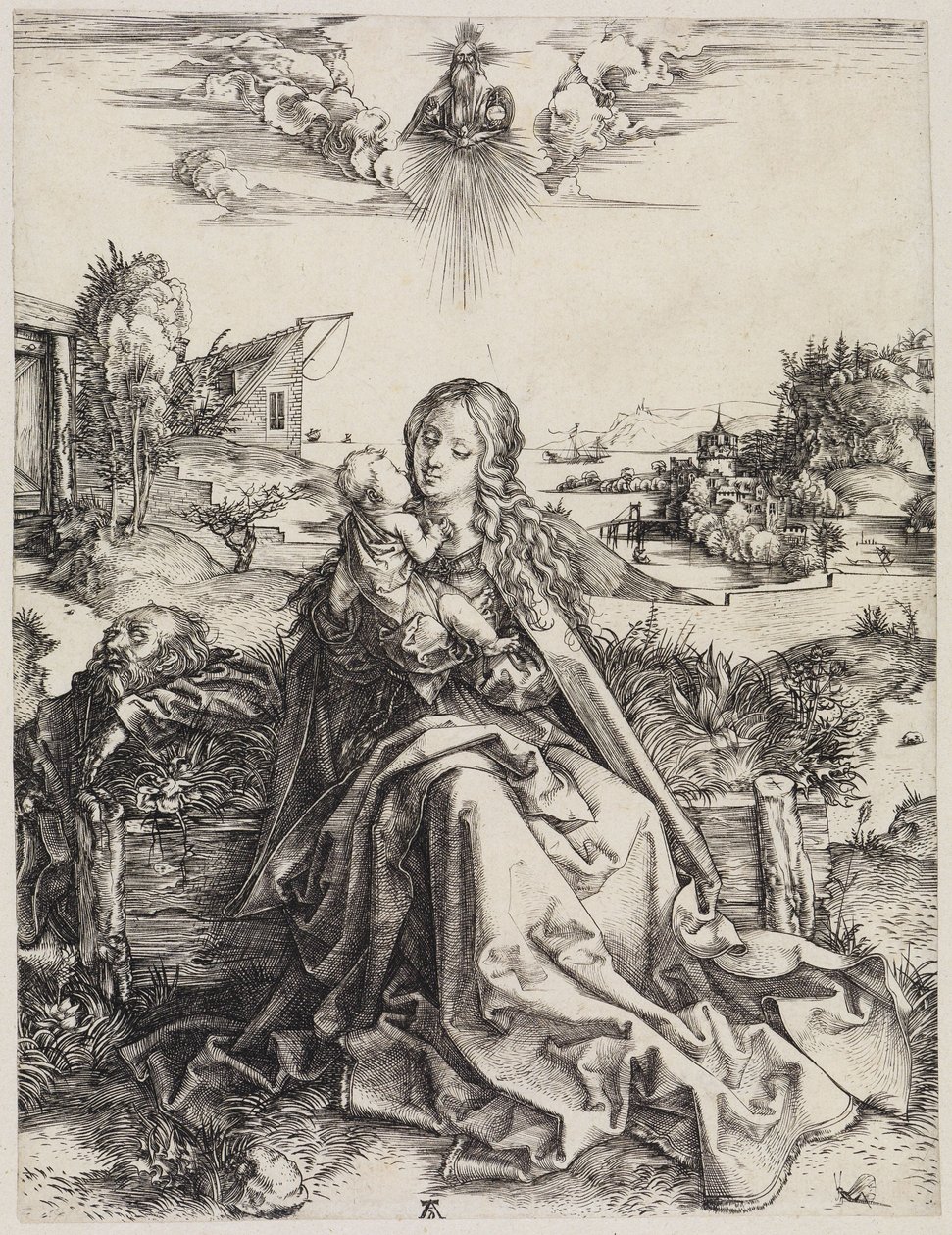 Den hellige familie med gresshoppen av Albrecht Dürer