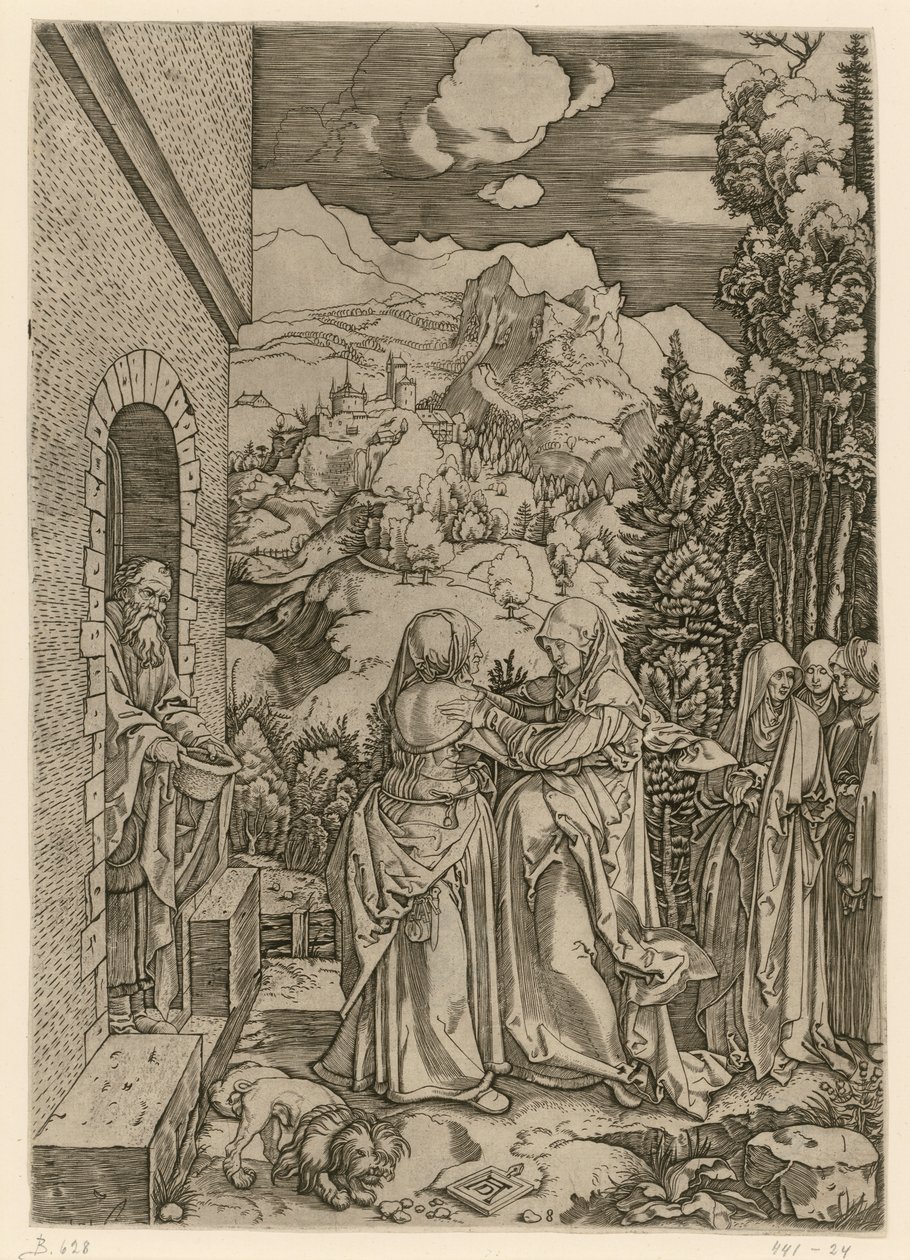 Marias besøk hos Elisabet (Marias liv) av Albrecht Dürer