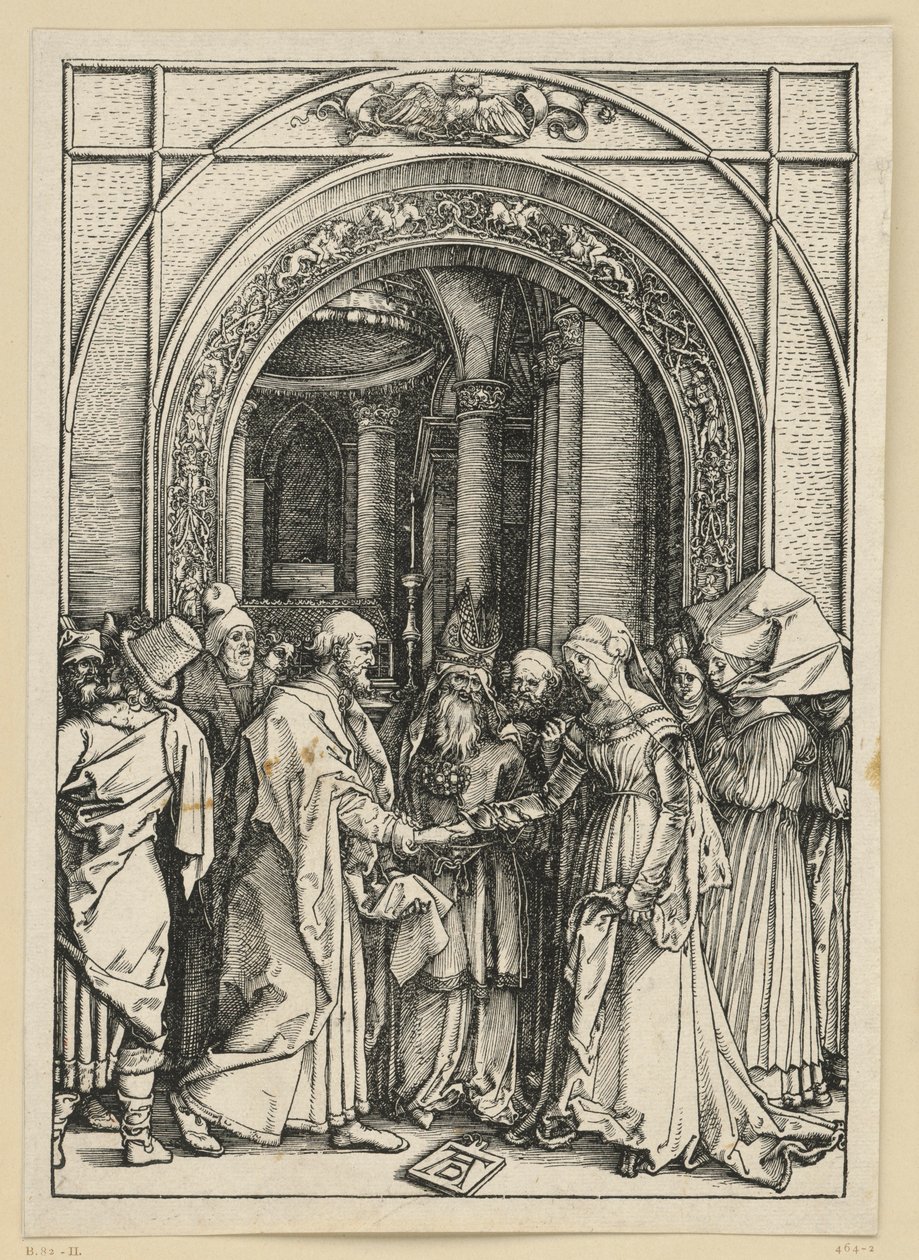 Marias trolovelse (Jomfru Marias liv) av Albrecht Dürer