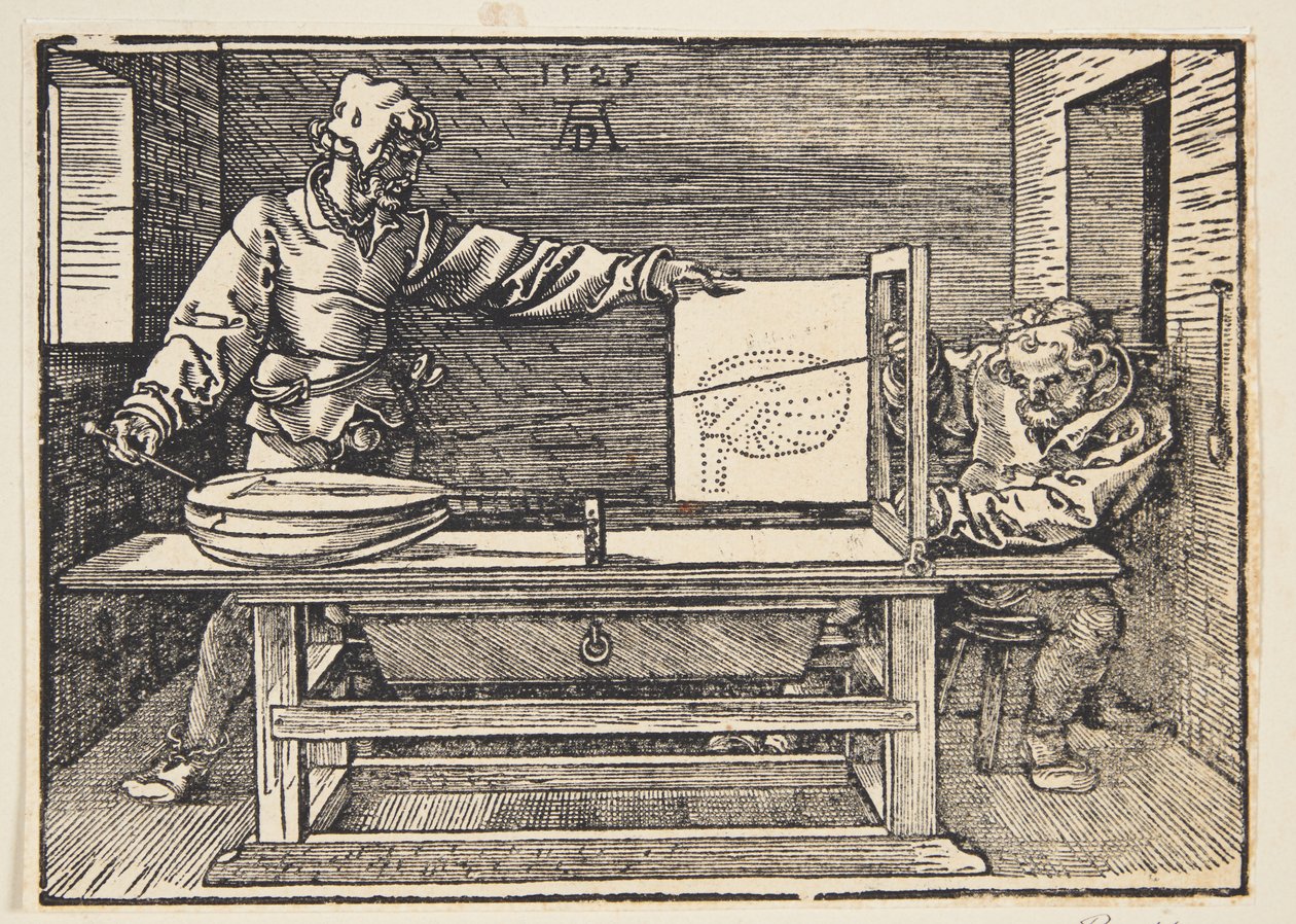 Tegner som tegner en lutt av Albrecht Dürer