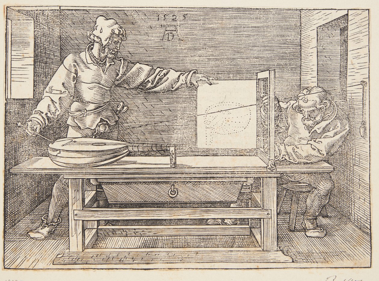 Tegner som tegner en lutt av Albrecht Dürer