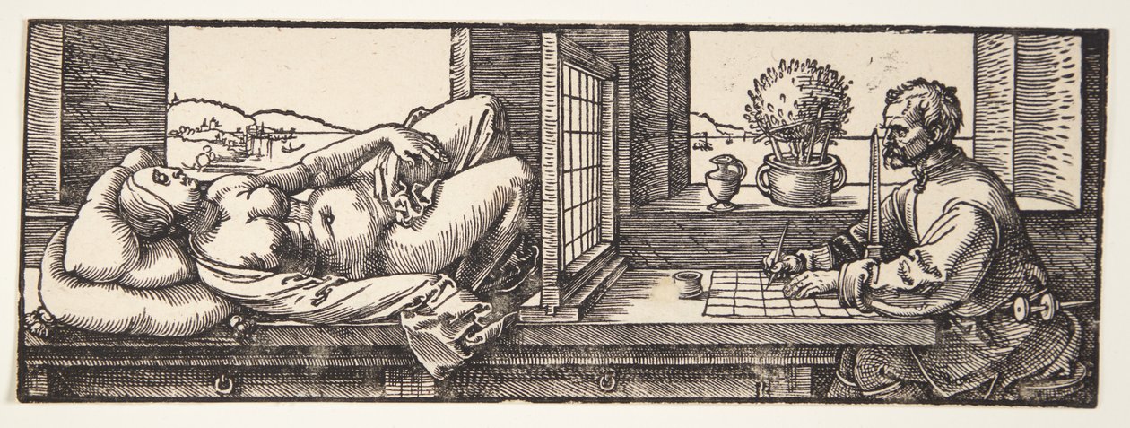 Tegner som tegner en naken av Albrecht Dürer