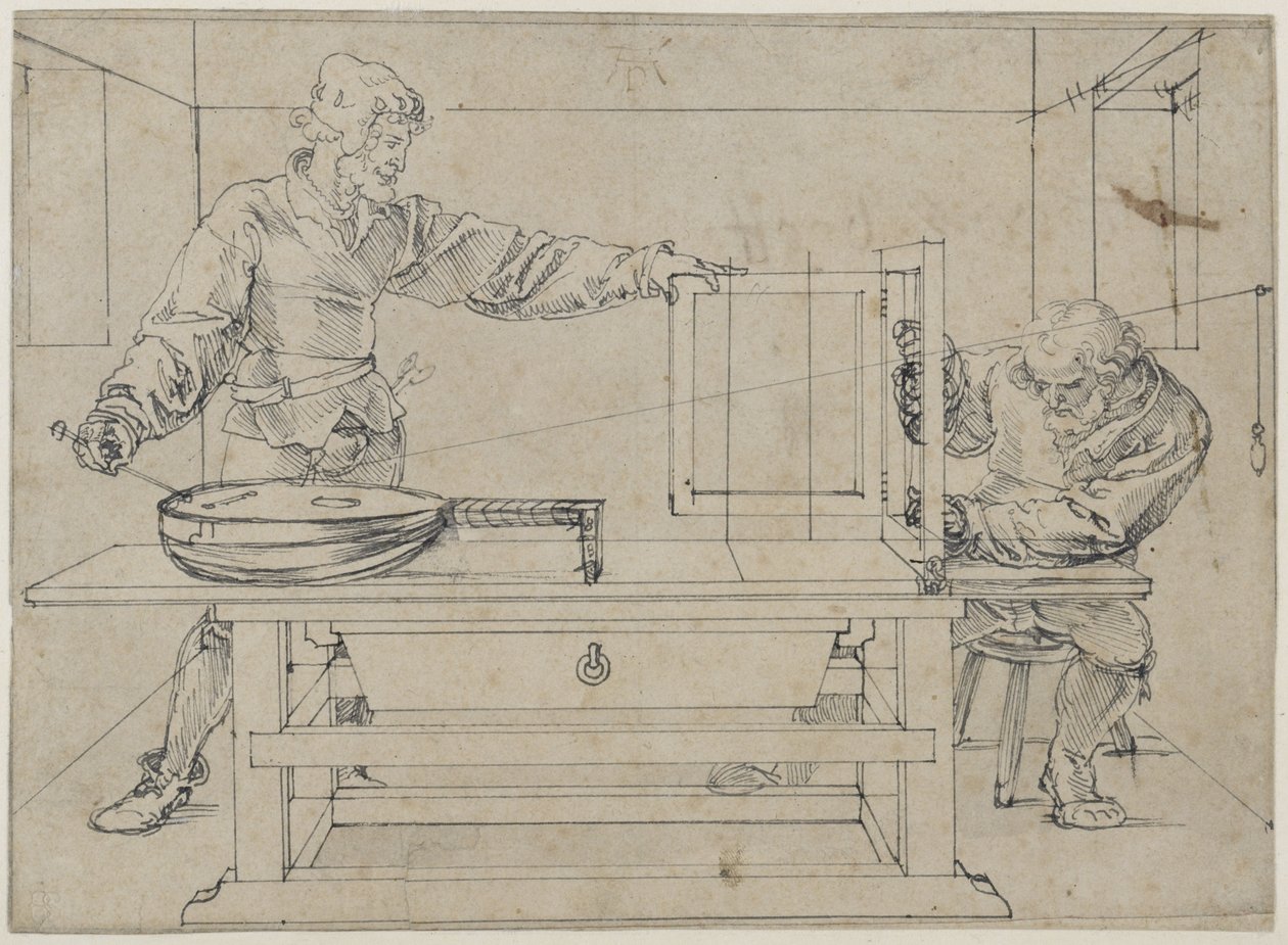 En mann som sikter mot en lutt av Albrecht Dürer
