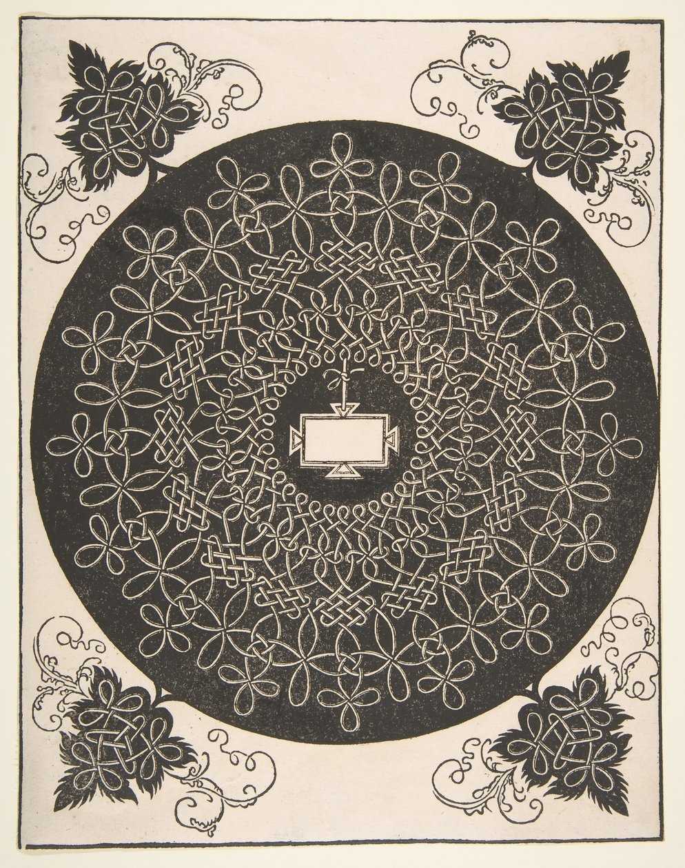 Broderimønster med et avlangt panel i midten, 1521 før. av Albrecht Dürer