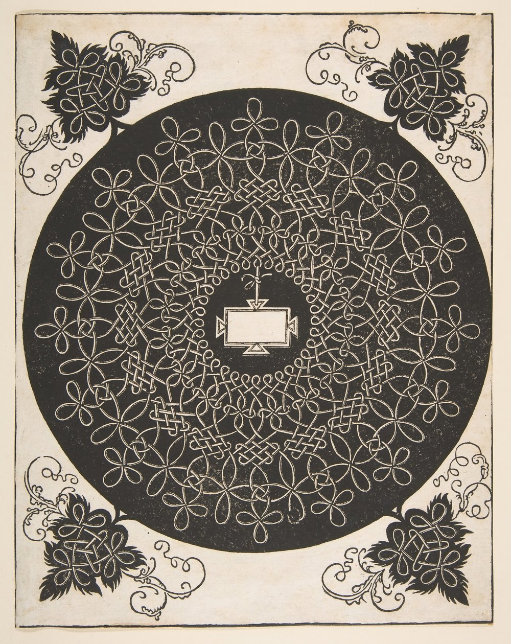 Broderimønster med et avlangt panel i midten, 1521 før. av Albrecht Dürer