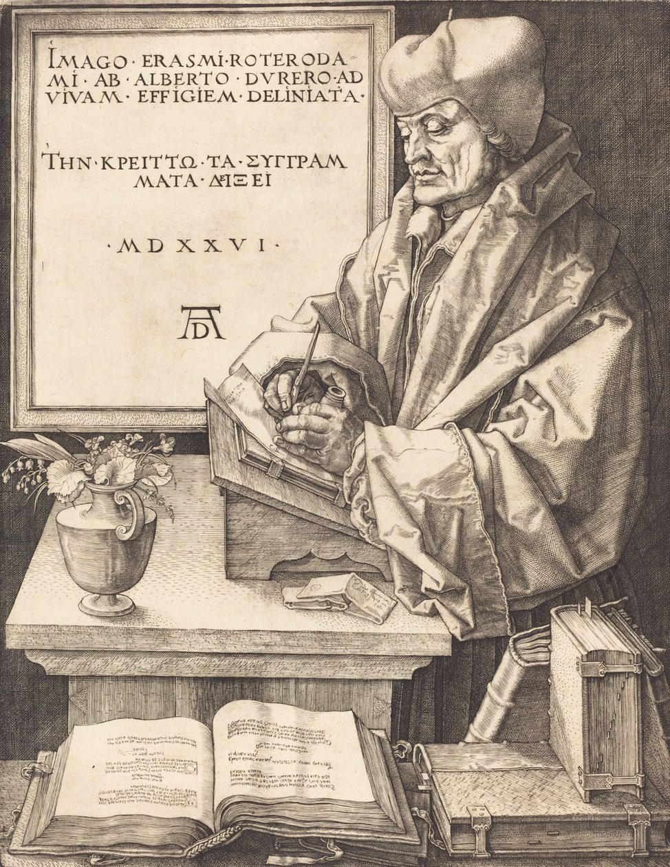 Erasmus av Rotterdam, 1526. av Albrecht Dürer