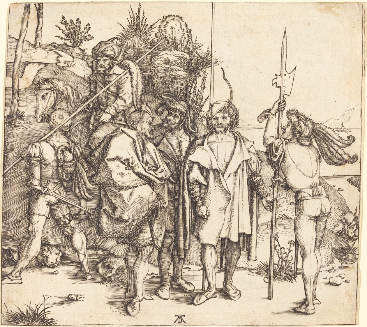 Fem soldater og en tyrker til hest av Albrecht Dürer