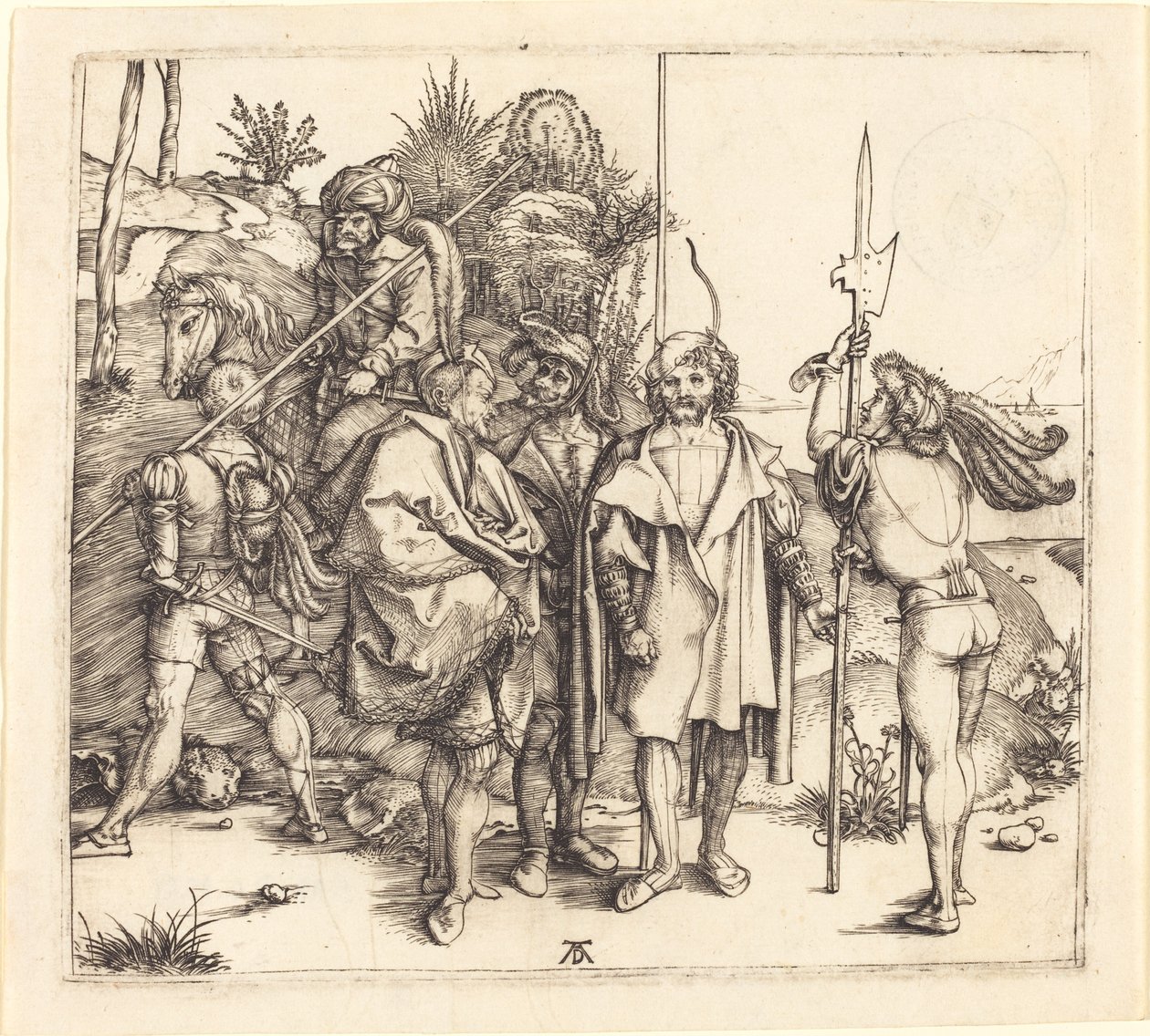 Fem soldater og en tyrker til hest av Albrecht Dürer