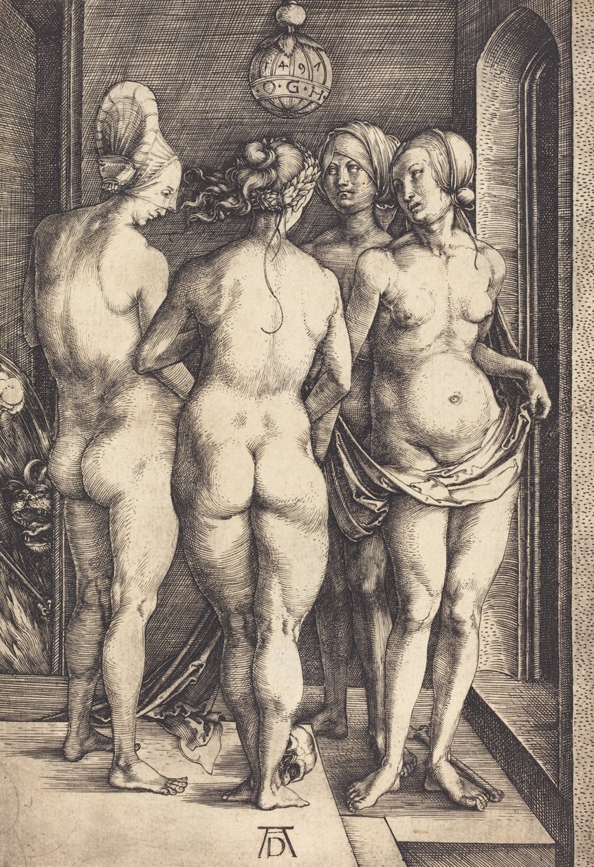 Fire nakne kvinner, 1497. av Albrecht Dürer