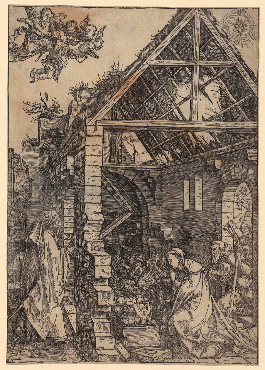 Kristi fødsel, blad 10 i serien «Jomfru Marias liv» av Albrecht Dürer