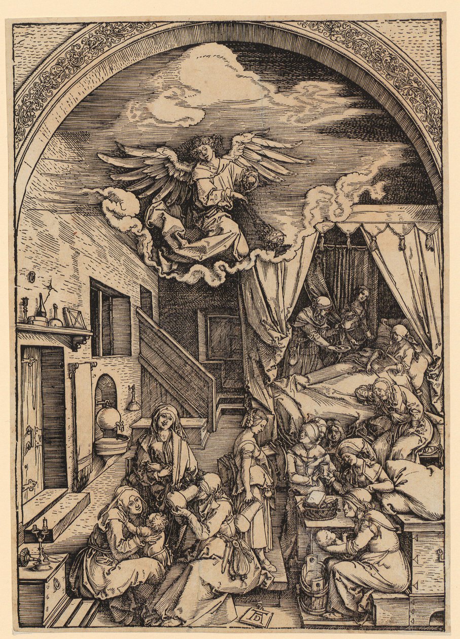 Marias fødsel, blad 5 i serien «Marias liv» av Albrecht Dürer
