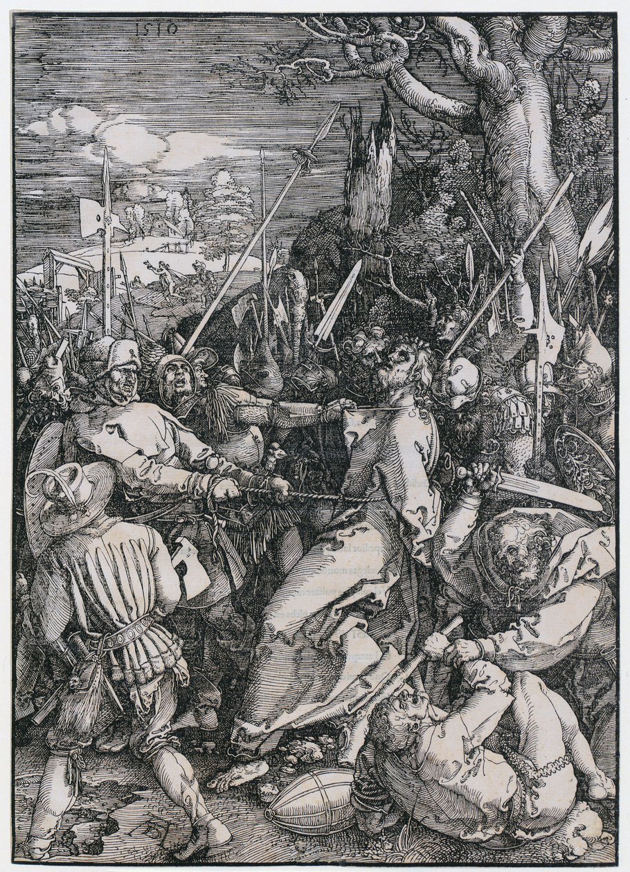 Kristi arrestasjon, blad 4 i serien «Den store lidelseshistorien» av Albrecht Dürer