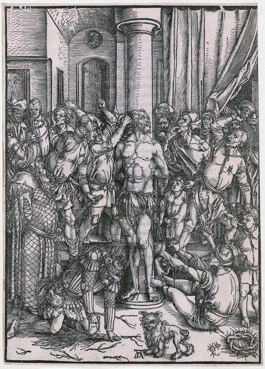 Kristi hudflettelse, blad 5 i serien «Den store lidelsen» av Albrecht Dürer