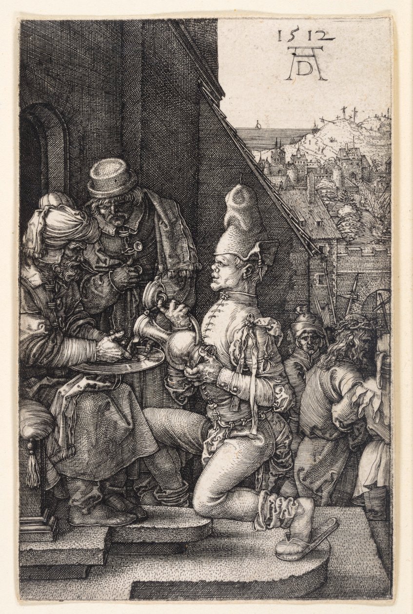 Pilatus vasker hendene sine (Kobberstikkpasjonen) av Albrecht Dürer