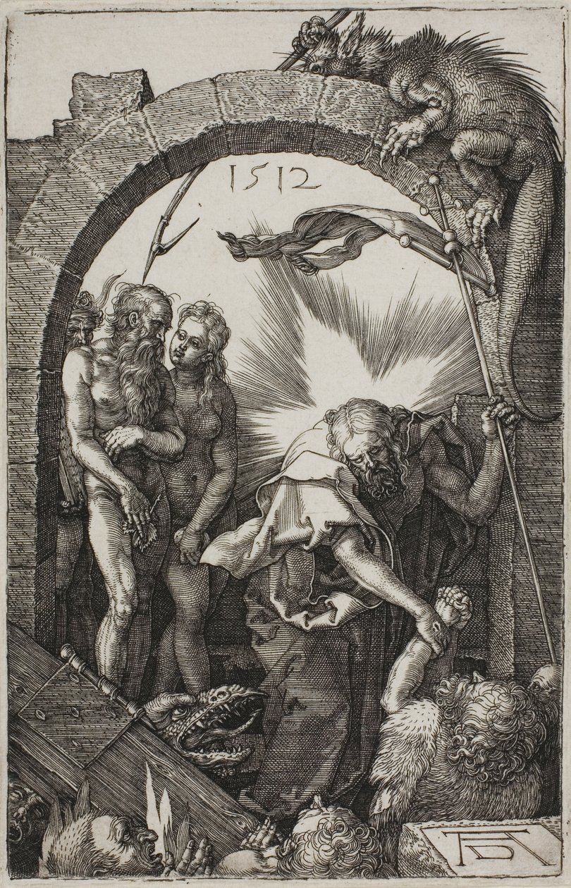 Harving av helvete; Kristus i limbo, fra The Engraved Passion av Albrecht Dürer