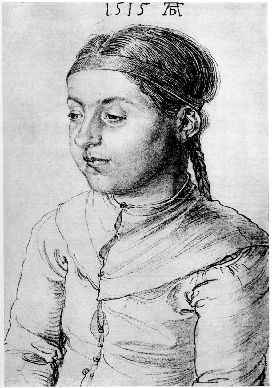 Head of a Girl, 1515, 1936 av Albrecht Dürer