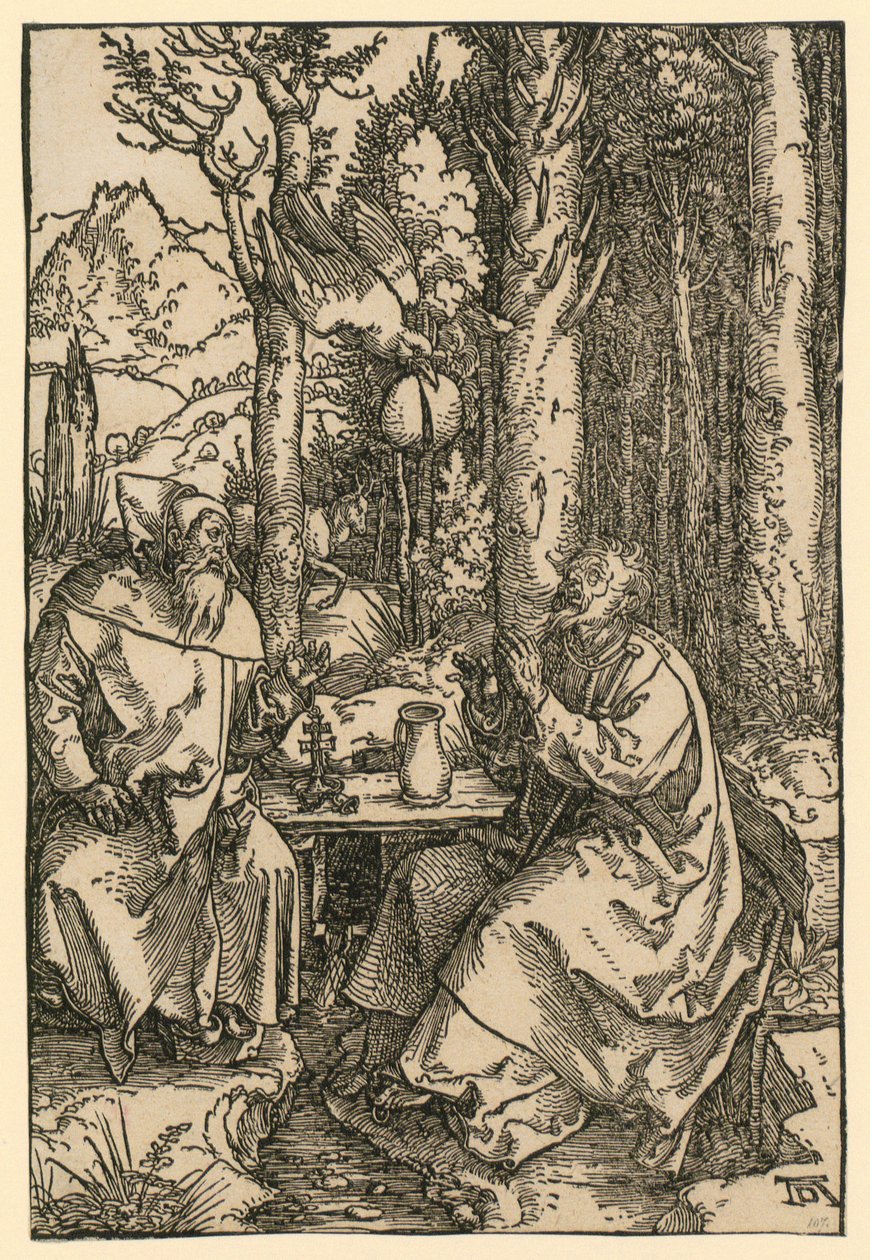 De hellige eremittene Antonius og Paulus av Albrecht Dürer