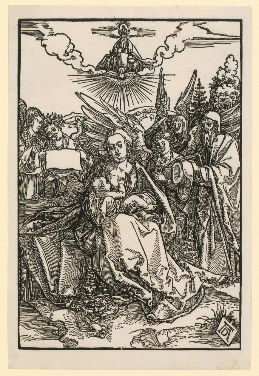 Den hellige familie med fem engler av Albrecht Dürer