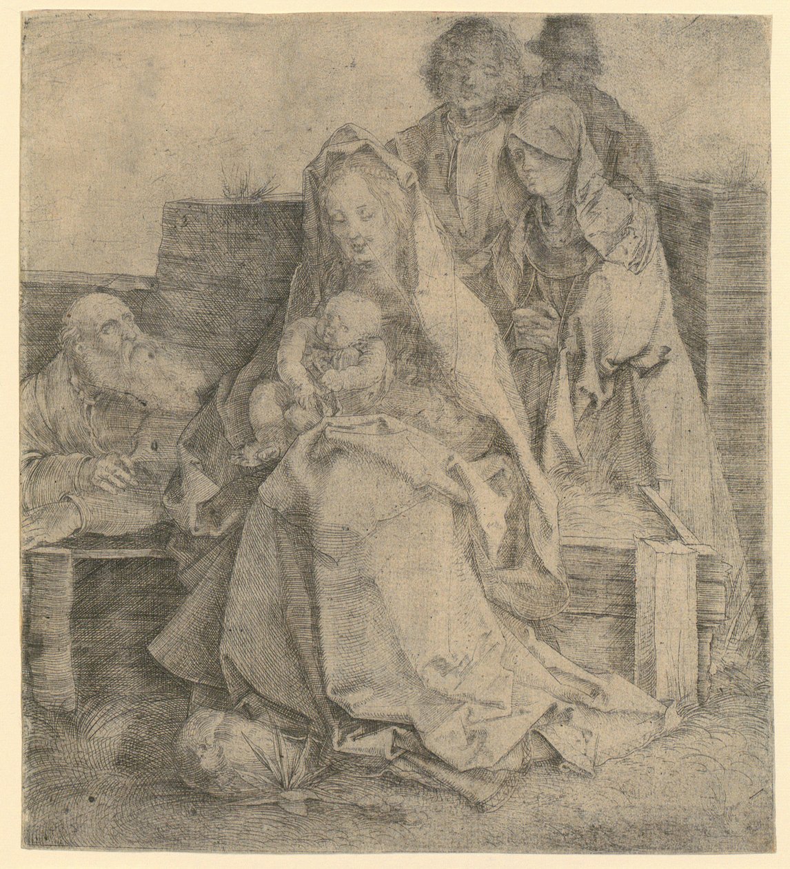 Den hellige familie med seks figurer av Albrecht Dürer
