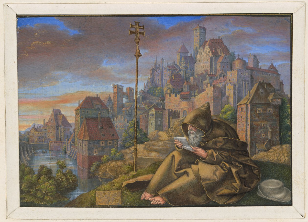 Den hellige Antonius leser av Albrecht Dürer