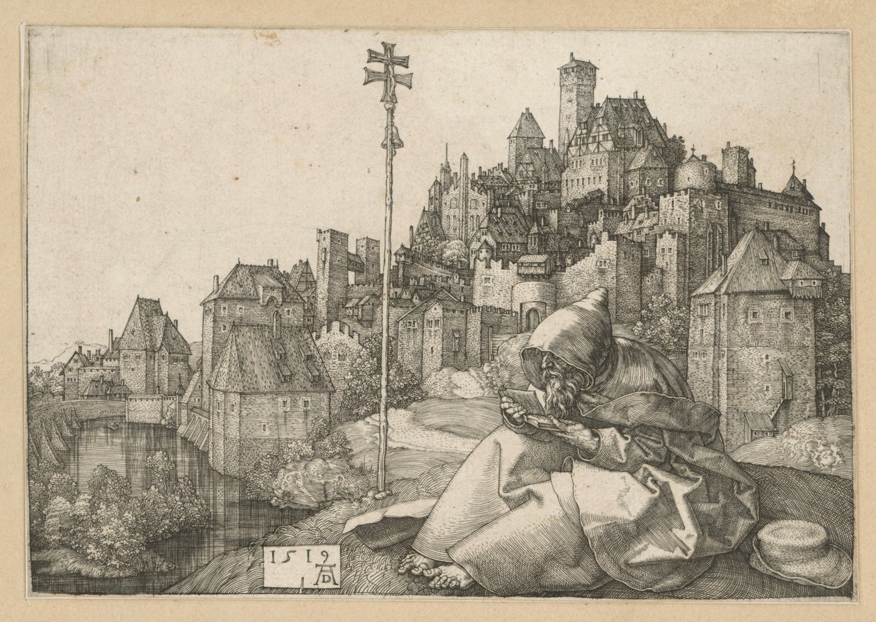 Sankt Antonius leser av Albrecht Dürer