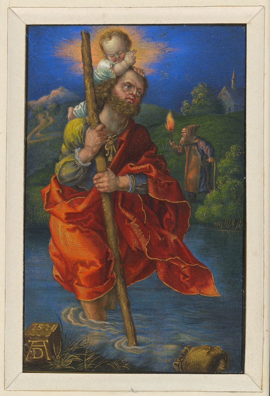 Den hellige Kristoffer vendt mot høyre av Albrecht Dürer