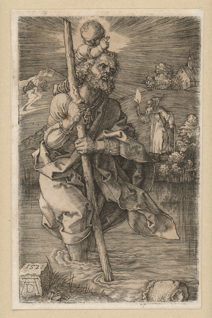 Sankt Kristoffer vendt mot høyre av Albrecht Dürer