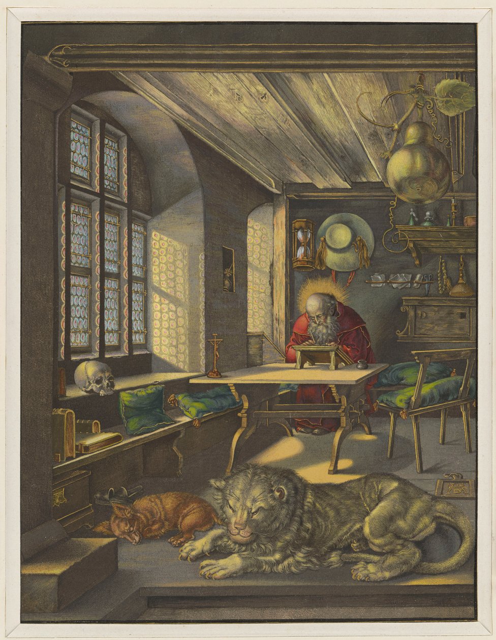 Den hellige Hieronymus i vitrinen av Albrecht Dürer